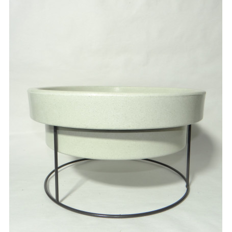 VASO LOFT 32x10 ANTIQUE BRANCO - COM SUPORTE DE FERRO 28X12
