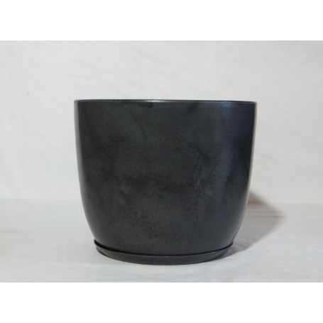 VASO PEROLA REDONDO M 33cm CINZA