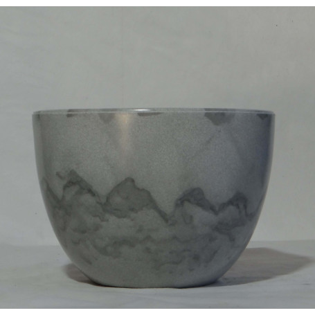 VASO PEROLA OVAL BAIXO P 23cm CIMENTO