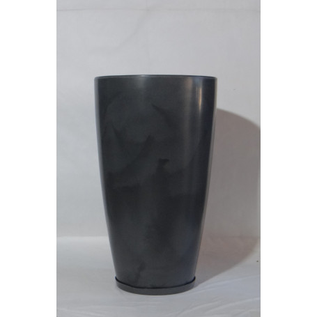 VASO PEROLA CONICO G 70cm CINZA