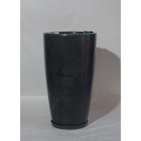 VASO PEROLA CONICO P 53cm CINZA