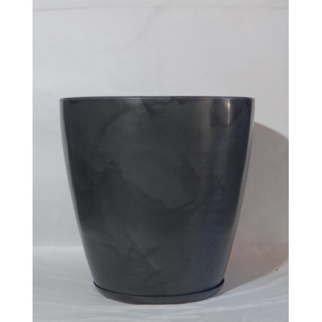 VASO PEROLA OVAL G 62cm CINZA