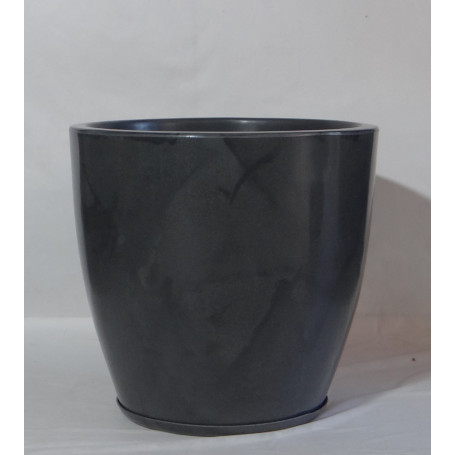 VASO PEROLA OVAL M 48cm CINZA