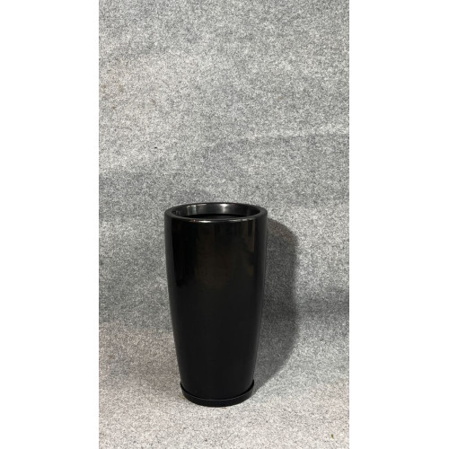 VASO PEROLA CONICO M 60cm PRETO