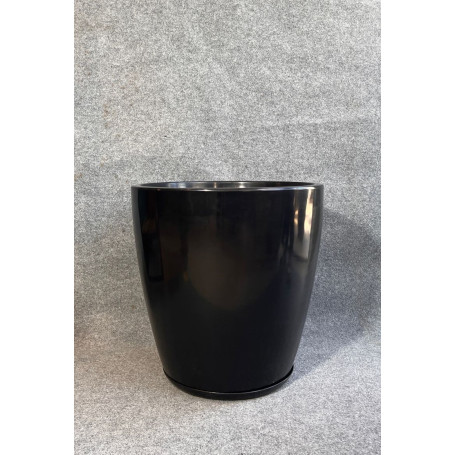 VASO PEROLA OVAL G 62cm PRETO