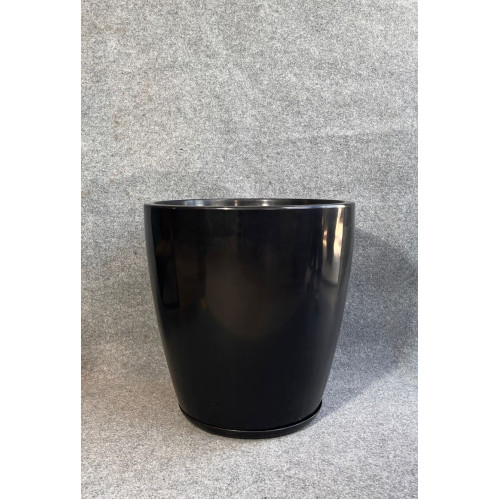 VASO PEROLA OVAL G 62cm PRETO