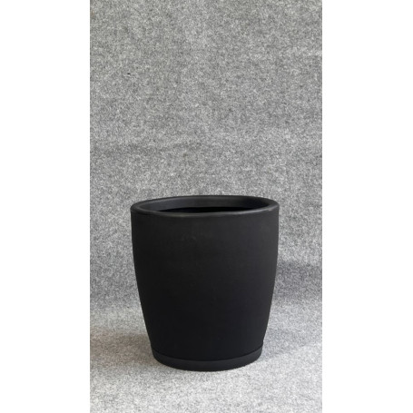 VASO OVAL PRISMA P 35cm PRETO