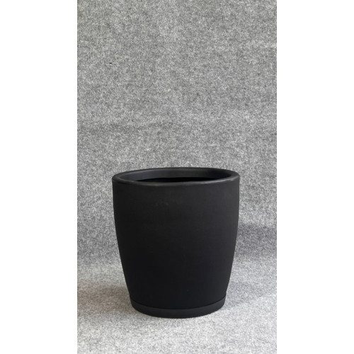 VASO OVAL PRISMA P 35cm PRETO