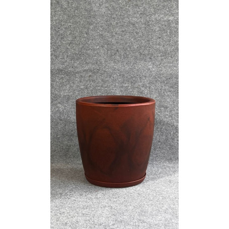 VASO OVAL PRISMA P 35cm MARROM